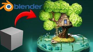 Tree House in Blender - 3D Modeling Timelapse