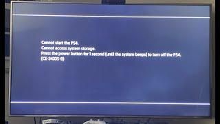 Fixed PS4 Error Code CE-34335-8 | Cannot start the PS4 | Cannot access system storage