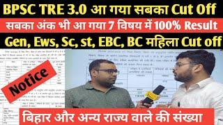 BPSC TRE 3.0 Result जारी अंक के साथ देख ले Notice के साथ 6-8 में 100% लेकिन 1-5 में नही@Examtour