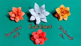 How to make paper crafts/paper cutting pen box/craft Expert/different paper cutting crafts,flowers..