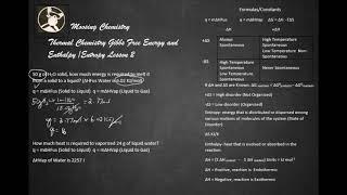 Thermal Chemistry Gibbs Free Energy and Enthalpy/Entropy L2