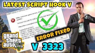 [FIXED] Script Hook V critical Error GTA 5 | Lastest script Hook v v3323 | GTA 5 mods