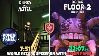 DOORS HOTEL + MINES GOD MODE WORLD RECORD SPEEDRUN WITH ADMIN PANEL!(22:07)