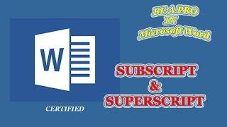 Subscript and superscript in MS Word|| Learn word|| word 2007/ 2016/365