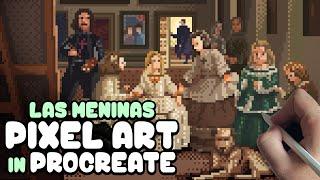 Making Pixel Art of Famous Paintings in Procreate | Las Meninas