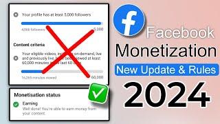 Facebook monetization new rules in Hindi 2024 || Facebook monetization update