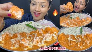 SHAHI PANEER WITH JEERA RICE  BIG BITES, EATING SHOW ️