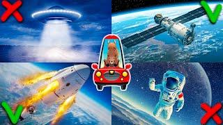 Space transport for children. Educational video about space for kids