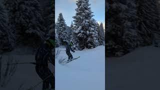 Active Brudis are Shredding Powder on Skis at Pizol in Switzerland #shortsvideo #skiing #powder