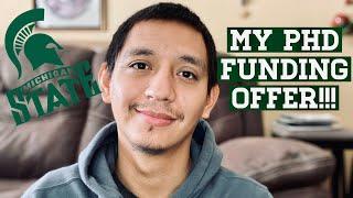 My Graduate School Funding Offer | My PhD Funding Package for Michigan State University