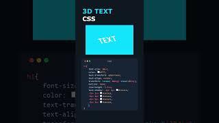 3D Text Effect CSS only! #shorts #ytshorts #css #html #programming #coding