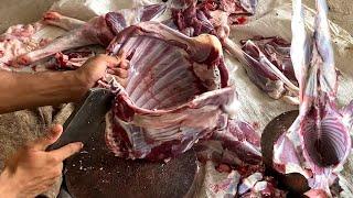 Full Goat Cutting Skills | Full Goat Cutting  And Cleaning in PAKISTAN