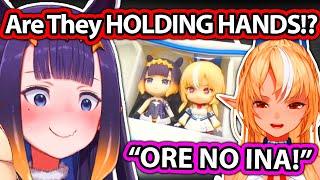 Ina and IRyS Reaction To Seeing Ina and Flare Figure Being Together Is Priceless 【Hololive EN】