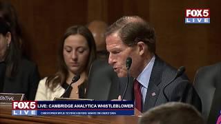 FOX 5 LIVE (5/16): Cambridge Analytica whistle blower testifies; Pres. Trump meets with Uzbek. pres.