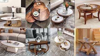 Wooden Round Coffee Table Design 2023| Living Room Tea Table| Walnut Coffee Table SofaSide Table