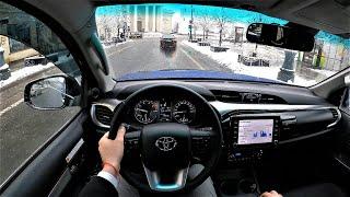 2021 Toyota HILUX 2.8 D-4D 204HP - Winter POV Test Drive. 4x4 ON, fuel consumption check.