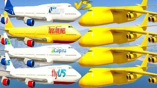 GTA V: Yellow Cargo Plane VS Every Jet Airplanes Best Extreme Longer Crash and Fail Compilation