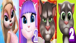 My Talking Tom 1 Chinese Version Vs My Talking Tom 2 Angela 2 Kimmy Superstar Talking Fashion Cat