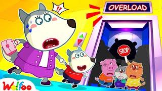 It's Dangerous! The Elevator is Overloaded - Elevator & Escalator Safety Tips  Wolfoo Kids Cartoon