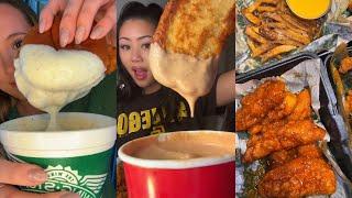 TIKTOK Mukbang Compilation | Wingstop, Cane's, Shake Shack, Dave's Hot Chicken & More!