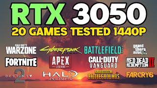 RTX 3050 8GB BENCHMARK TEST IN 20 GAMES 1440p