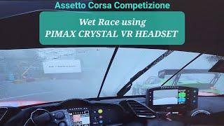Assetto Corsa Competizione in the Rain on Pimax Crystal VR Headset