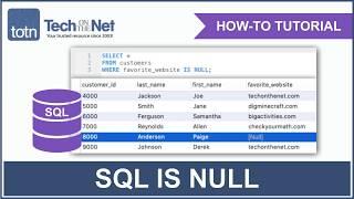 How to use the SQL IS NULL Condition