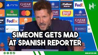 Simeone threatens to LOSE IT with reporter over Alvarez penalty controversy