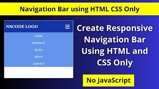 Create Responsive Navigation Bar Using HTML and CSS