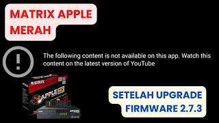 YOUTUBE  THE FOLLOWING CONTENT IS NOT AVAILABLE ON THIS APP | MATRIX APPLE HD DVBT2