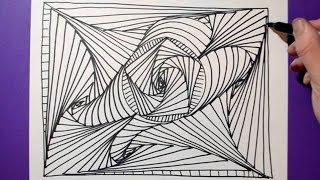 Easy Abstract Drawing - Satisfying and Relaxing / Doodle Pattern 32