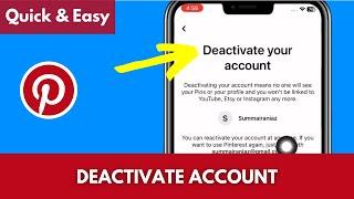 How to DEACTIVATE Pinterest ACCOUNT