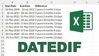 How to get the difference between two dates in excel