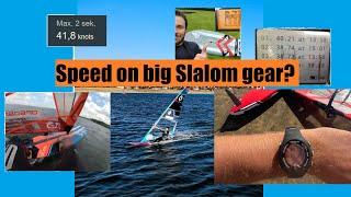 How fast is BIG slalom windsurf gear? 43 knots???