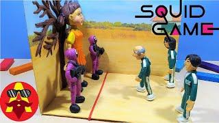 SQUID GAME DIORAMA WITH DOLL and PINK SOLDIER with clay | #Apnod