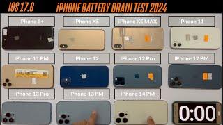 IOS 17.6 iPhone Battery Life Test in 2024 8,XS,XS Max,11,12,12 Pro,13 Pro,11 PM,12 PM,13 PM ,14 PM