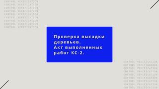 Проверка высадки деревьев. Завышение объемов. Акт выполненных работ КС-2.