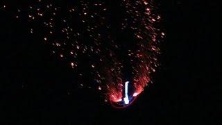 RC Helicopter with Pyro by Night , Night of Fire , JetPower Messe 2014 *HD*