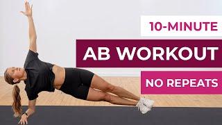 10-Minute Ab Workout for Women (No Repeat)