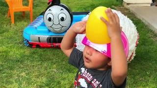 Giant Thomas and Friends Toy Train Disney Cars McQueen  in Swimming Pool