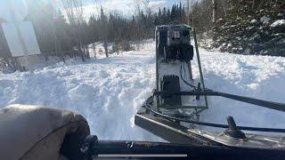 Deep snow with the track sled/home made snowdog