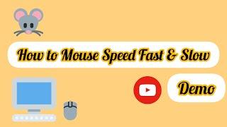 How to Mouse Pointer speed Slow & Fast? Mouse Pointer speed control