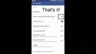 Facebook Android App, how to turn off video autoplay sound