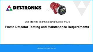 Det-Tronics Flame Detector - Maintenance & Testing - Technical Brief #230