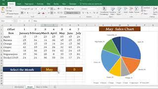Excel Charts: Pie Chart --- Changes Month wise using dropdown