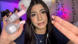 ASMR español / TE HAGO la SKINCARE con PRODUCTOS CAROS (SP1 T PAINTING)