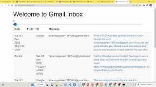 Javascript Gmail API Example to Display All Inbox Messages Using Fetch API & OAuth2 in Browser
