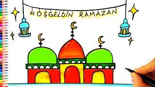 Hoşgeldin Ramazan  Ramazan Resmi Çizimi - Cami Çizimi - Cami Resmi Nasıl Çizilir? - Ramadan Drawing