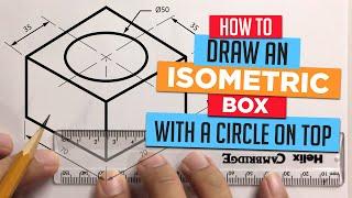 How to Draw An Isometric Box with a Circle on Top   fig 73