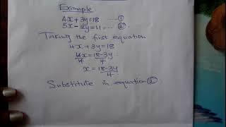 Form 1 Maths. Solving Simultaneous Equations by Substitution.